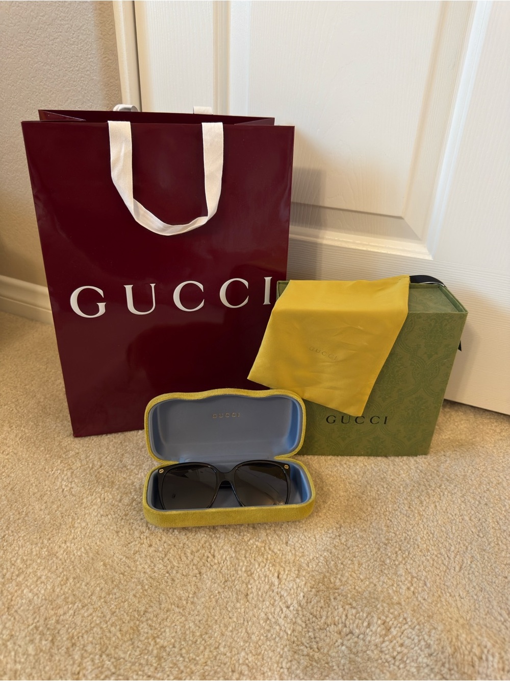 Gucci GG0022S Square Sunglasses Tortoiseshell/Brown Frame Gray Tinted UV